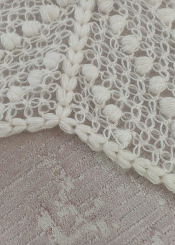 Dantel Detaylı Beyaz Kadın Atkı - Görsel 5