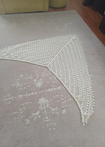 Dantel Detaylı Beyaz Kadın Atkı - Görsel 7