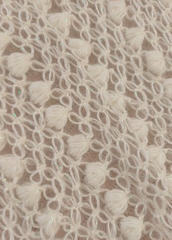 Dantel Detaylı Beyaz Kadın Atkı - Görsel 6