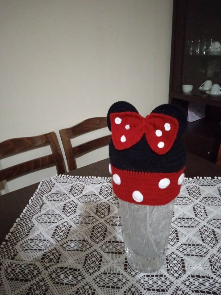 Kırmızı Nakışlı Örgü Çocuk Bere - Görsel 2