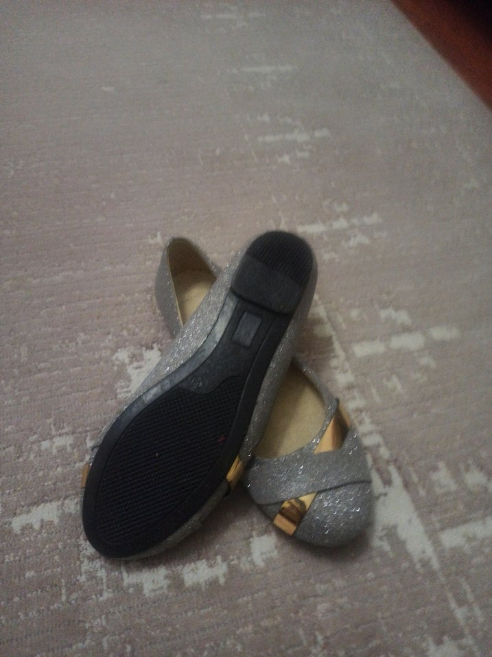 Gri Simli Dolgu Topuklu Kadın Babet - Görsel 2