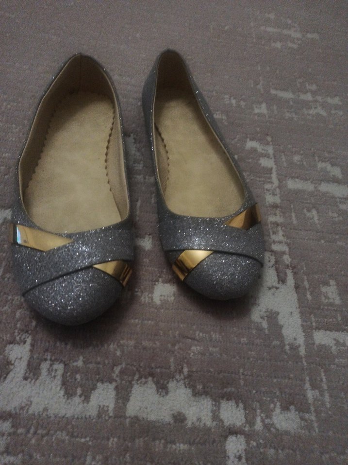 Gri Simli Dolgu Topuklu Kadın Babet - Görsel 4