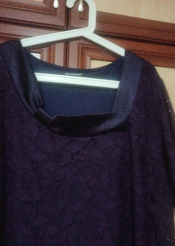 Mor Dökümlü abiye elbise - Görsel 7