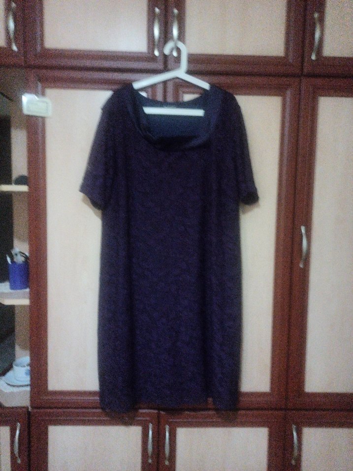 Mor Dökümlü abiye elbise - Görsel 2