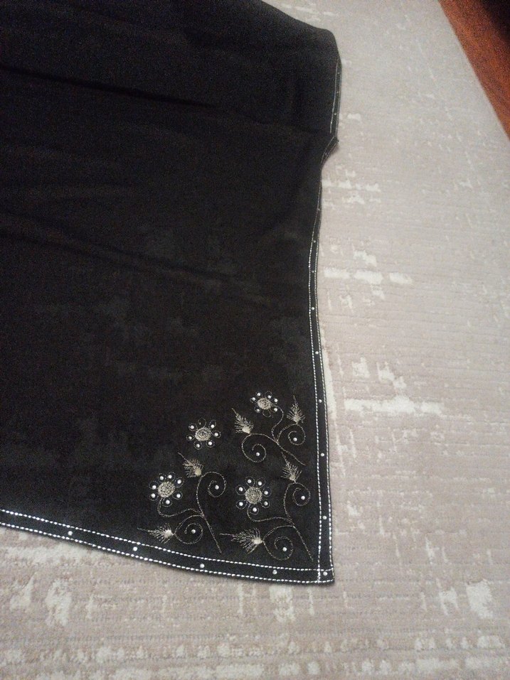 Siyah Payetli Gotik Kadın Fular - Görsel 5