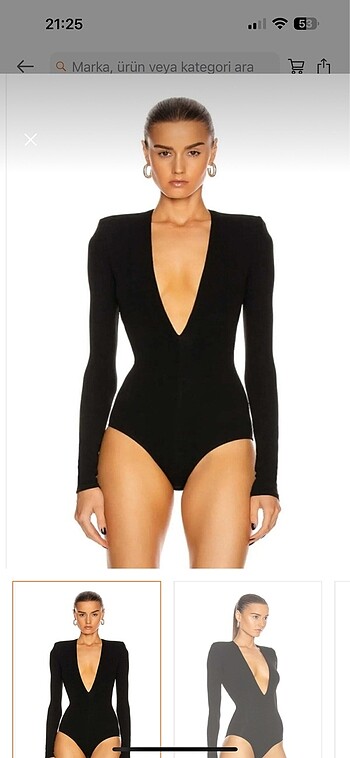 s Beden siyah Renk Derin göğüs dekolteli bodysuit