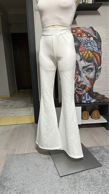 Tiffany Tomato Dalgıç kumaş İspanyol paça pantolon