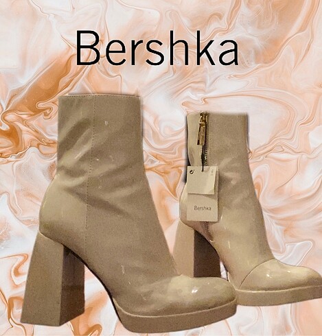 bershka kalin topuk beyaz ayakkabi