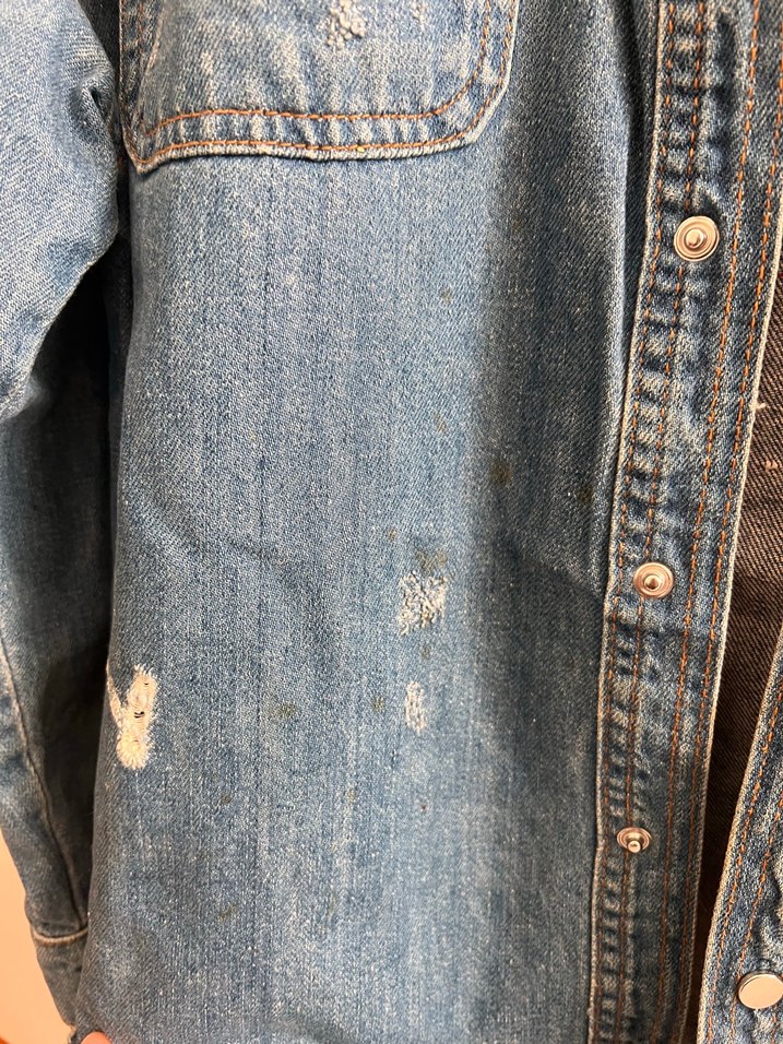 Düğmeli Mavi Bol Kesim Denim Ceket — görsel 3/4