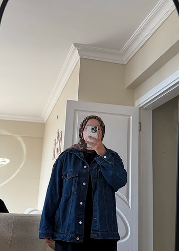 xl Beden Kadın Koyu Mavi Denim Ceket