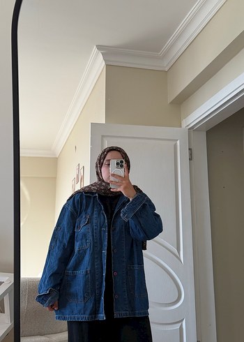 xl Beden mavi Renk Kadın Mavi Batik Desenli Oversize Denim Ceket kot ceket