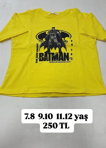 Sarı Batman Baskılı Erkek Çocuk Tişört