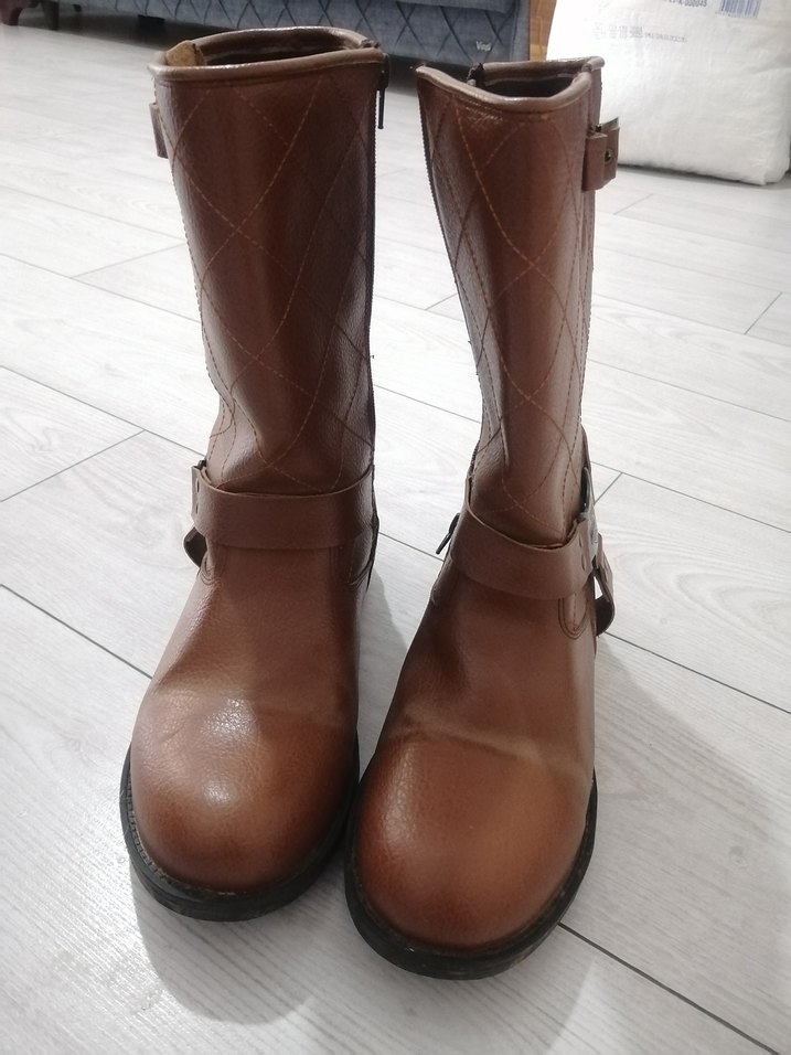 Kahverengi Deri Tokalı Biker Bot - Görsel 2