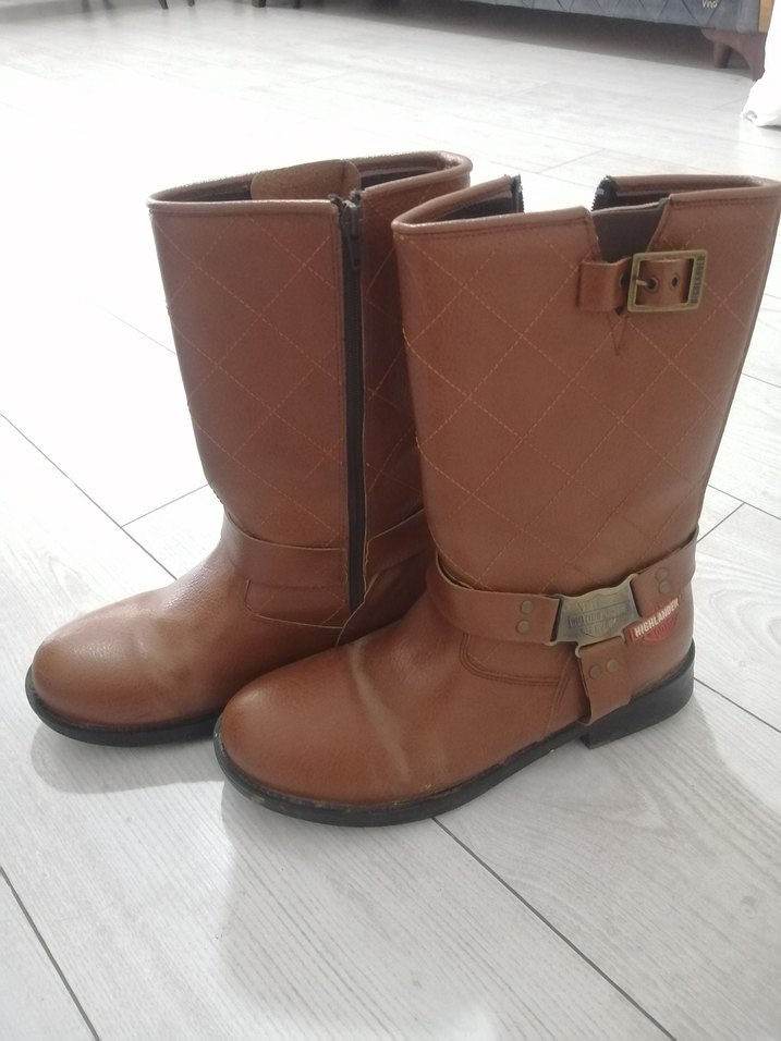 Kahverengi Deri Tokalı Biker Bot - Görsel 3