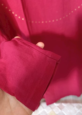 Bordo Uzun Kollu Paris Baskılı Kadın Tunik - Görsel 4