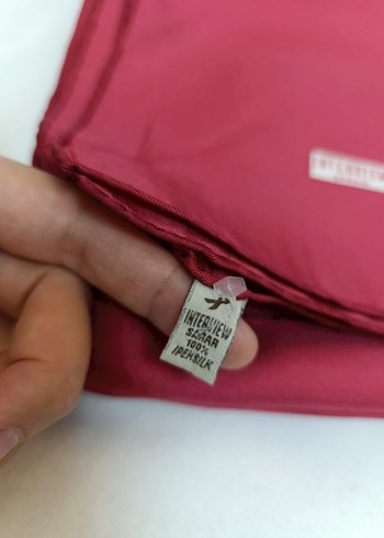 Pembe sarar tivil ipek eşarp - Görsel 2