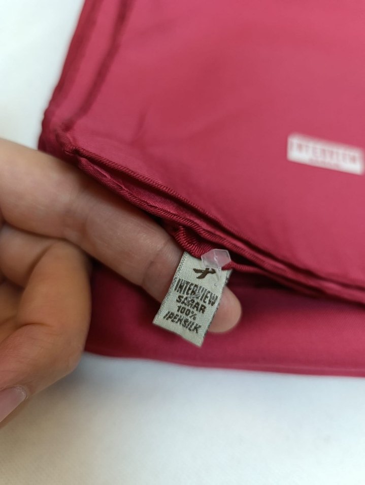 Pembe sarar tivil ipek eşarp - Görsel 2