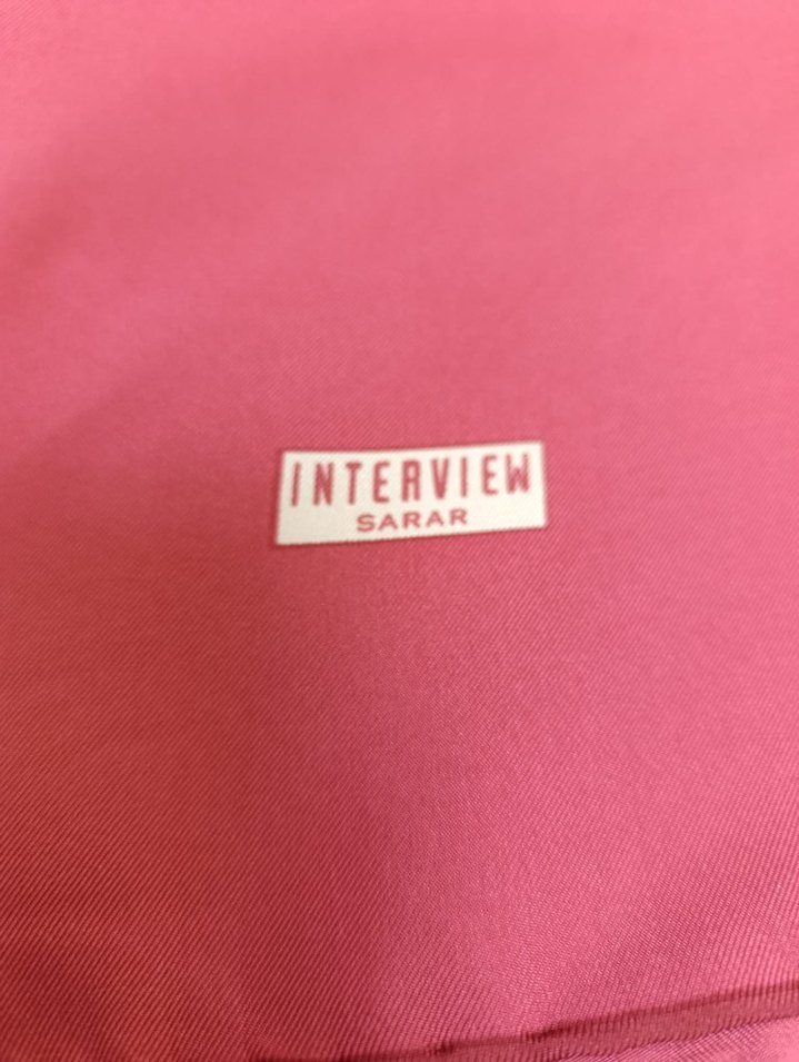 Pembe sarar tivil ipek eşarp - Görsel 4