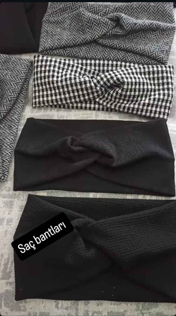 Gri Kadın Örgü Saç Bandı - Görsel 2