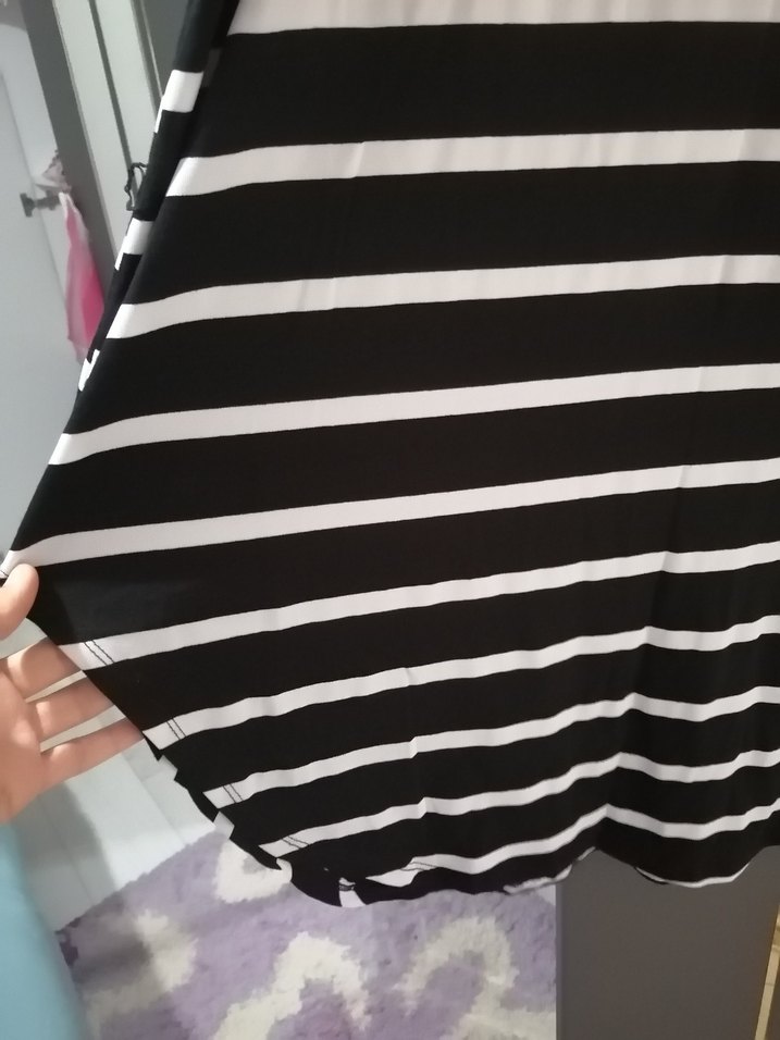 Çizgili Siyah Kadın Uzun Kollu Tunik - Görsel 4