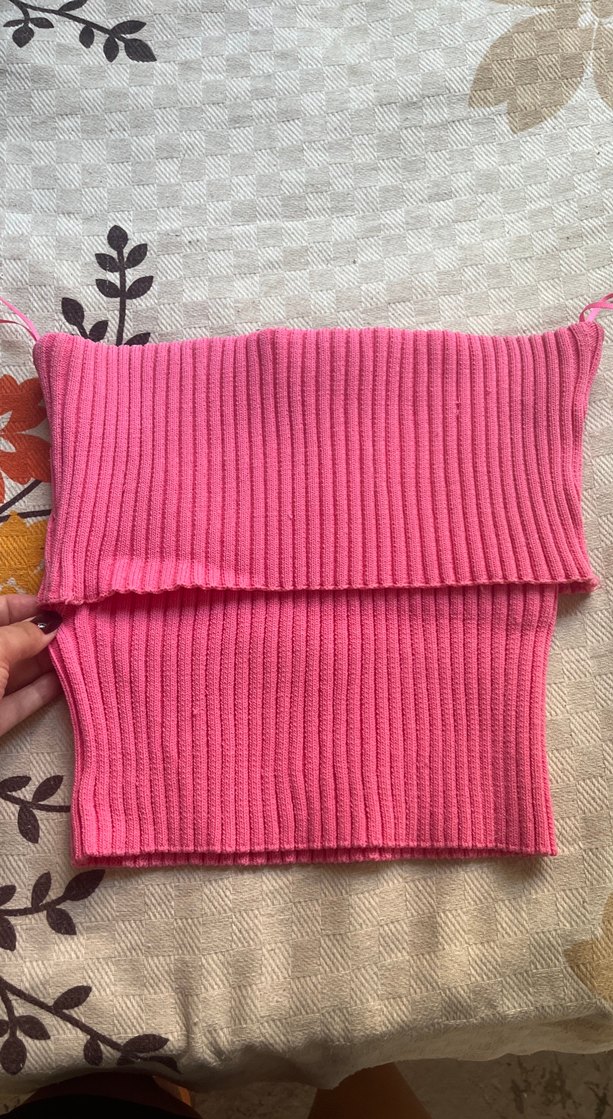 Pembe Bohem Mini Triko Üst - Görsel 3