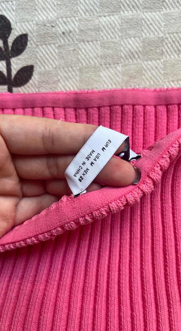 Pembe Bohem Mini Triko Üst - Görsel 2