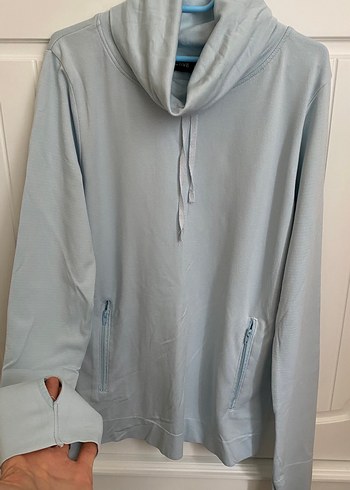LC Waikiki Acik Mavi Kapusonlu Rahat Sweatshirt