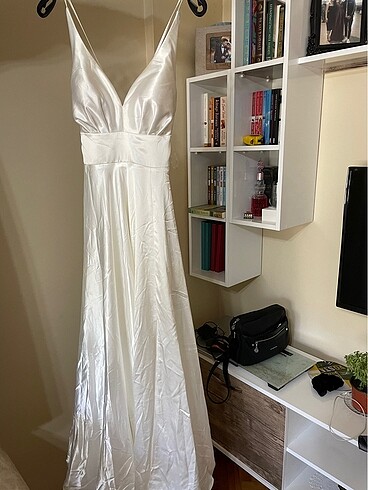 Nikah dış çekim elbisesi beyaz abiye