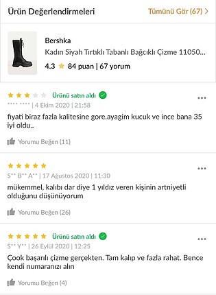 39 Beden Bershka siyah diz alti cizme