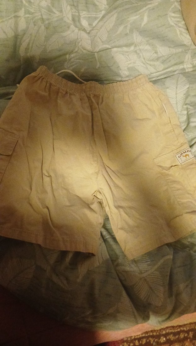 Bej Keten Rahat Kesim Midi Şort - Görsel 3