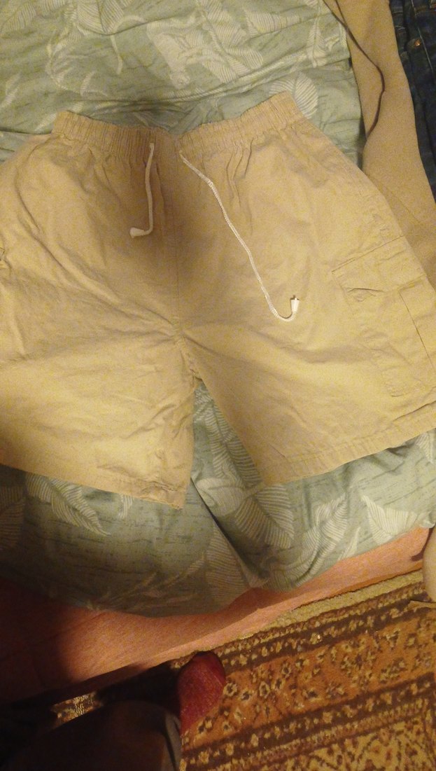 Bej Keten Rahat Kesim Midi Şort - Görsel 2