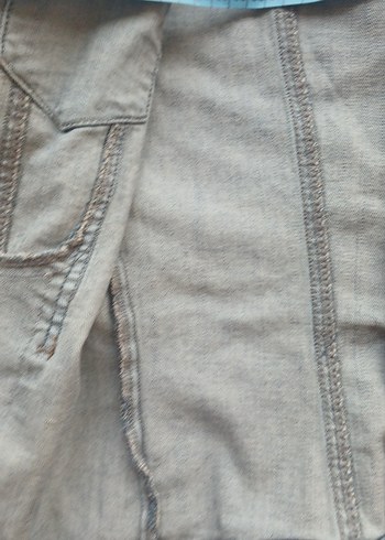 xs Beden Düğmeli Kısa Kollu Mavi Denim Ceket