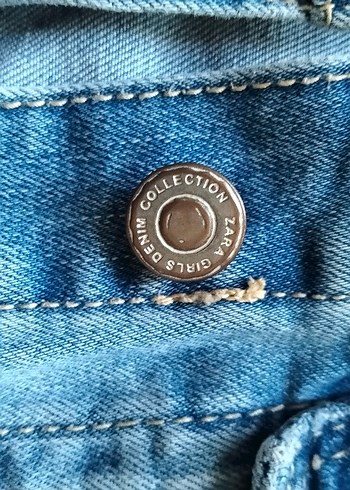 Zara Kız çocuk Mavi Denim Düğmeli Ceket