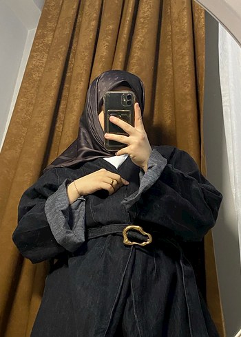 Kübrine Kahverengi Saten Eşarp - Görsel 2