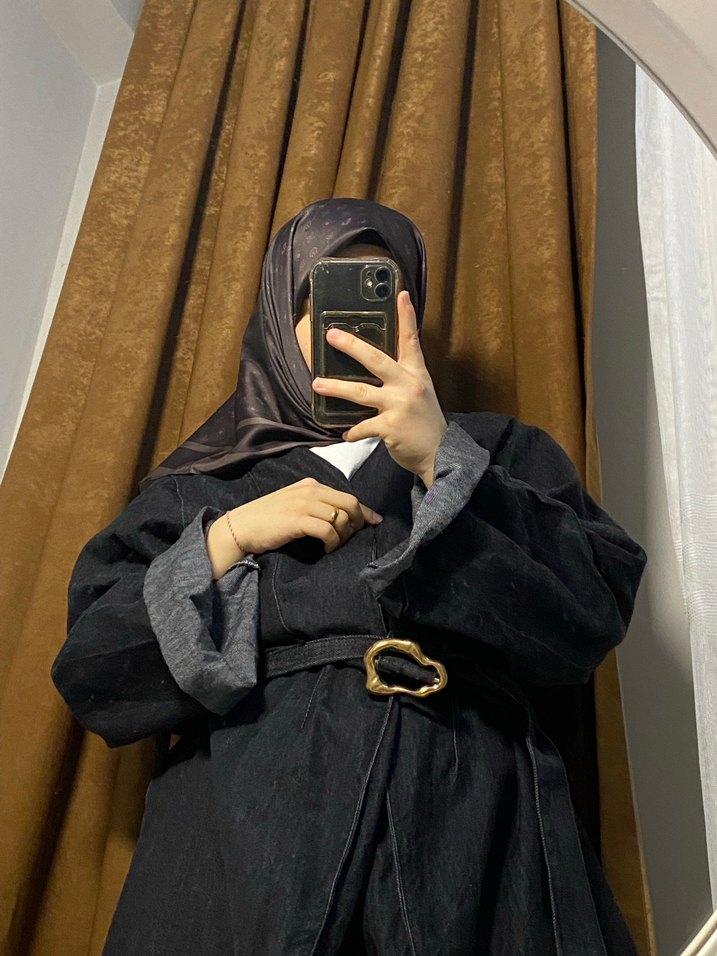 Kübrine Kahverengi Saten Eşarp - Görsel 2