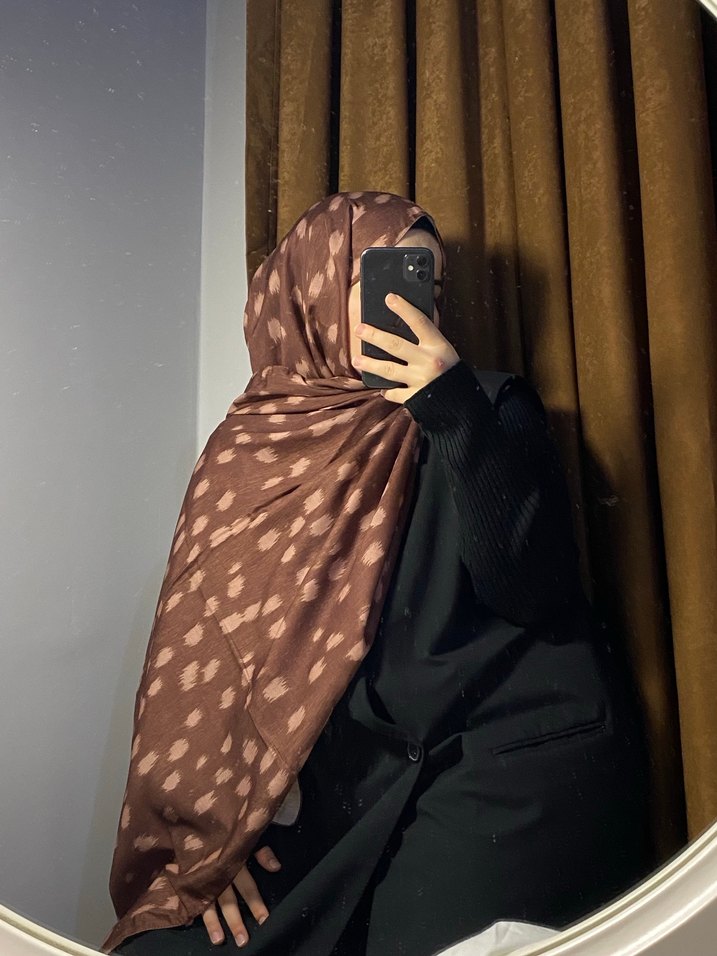 Kahverengi Ceylan Desen Kadın Şal - Görsel 3