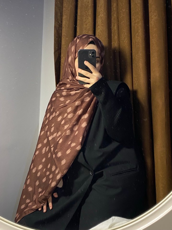 Kahverengi Ceylan Desen Kadın Şal - Görsel 2