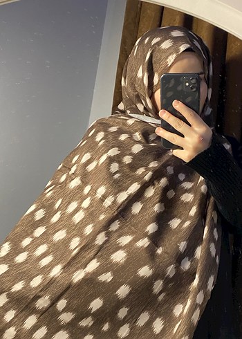 Kahverengi Ceylan Desenli Kadın Şal - Görsel 3