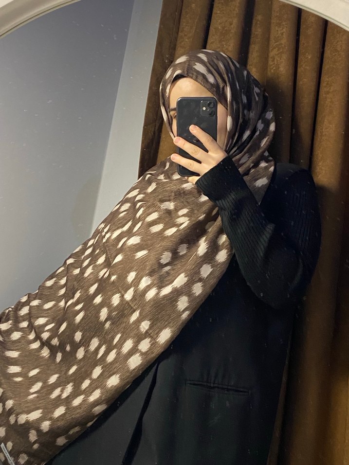 Kahverengi Ceylan Desenli Kadın Şal - Görsel 2