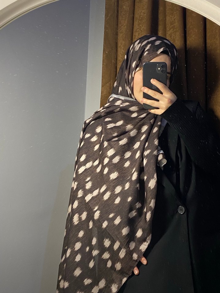 Kahverengi Ceylan desen Şal - Görsel 3