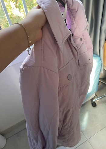 Koton Düğmeli Mor Midi Kadın Ceket