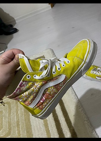 Sarı Batik Desenli Kadın Spor Ayakkabı