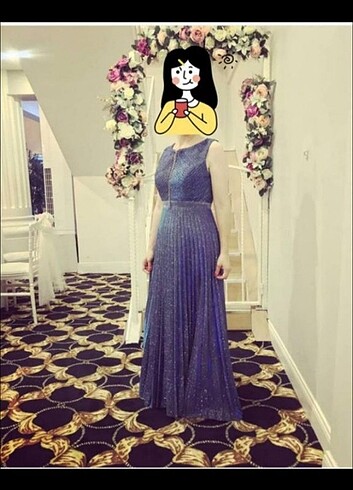 Diğer Hot contact Indigo mavisi simli abiye