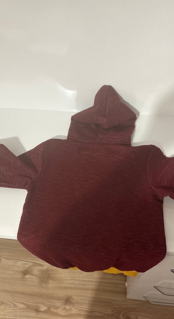 Beyaz gri sarı bordoKapüşonlu önler panç nakışlı Erkek Sweatshir - Görsel 3