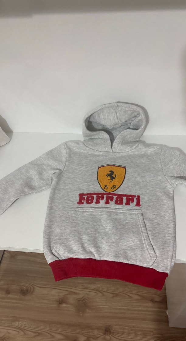 Beyaz gri sarı bordoKapüşonlu önler panç nakışlı Erkek Sweatshir - Görsel 5