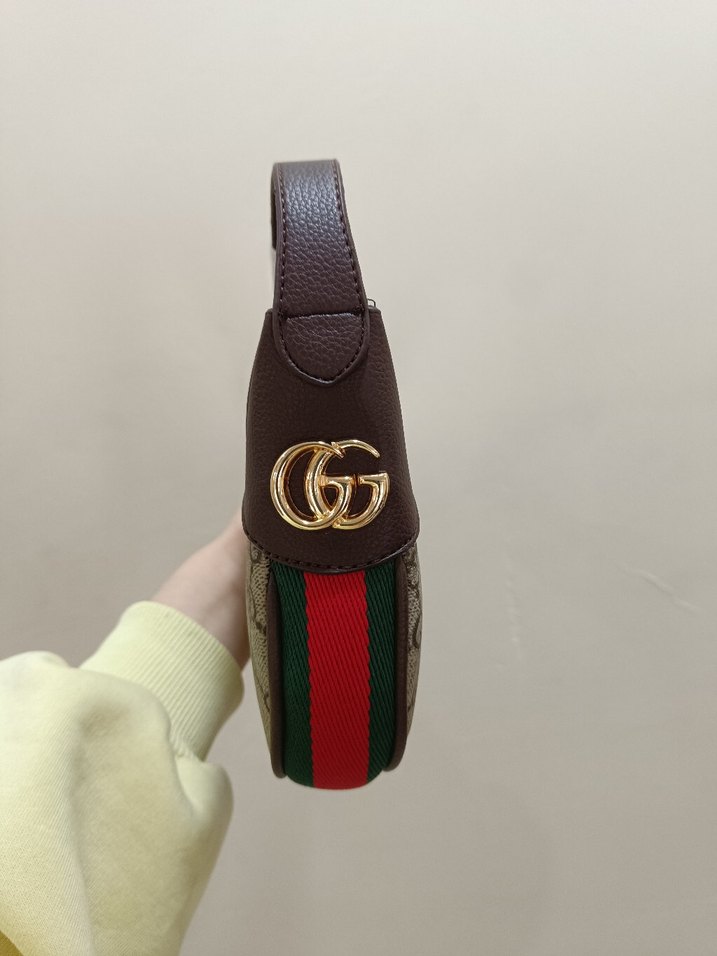 Kahverengi Deri Tokalı Kadın Çanta - Görsel 4