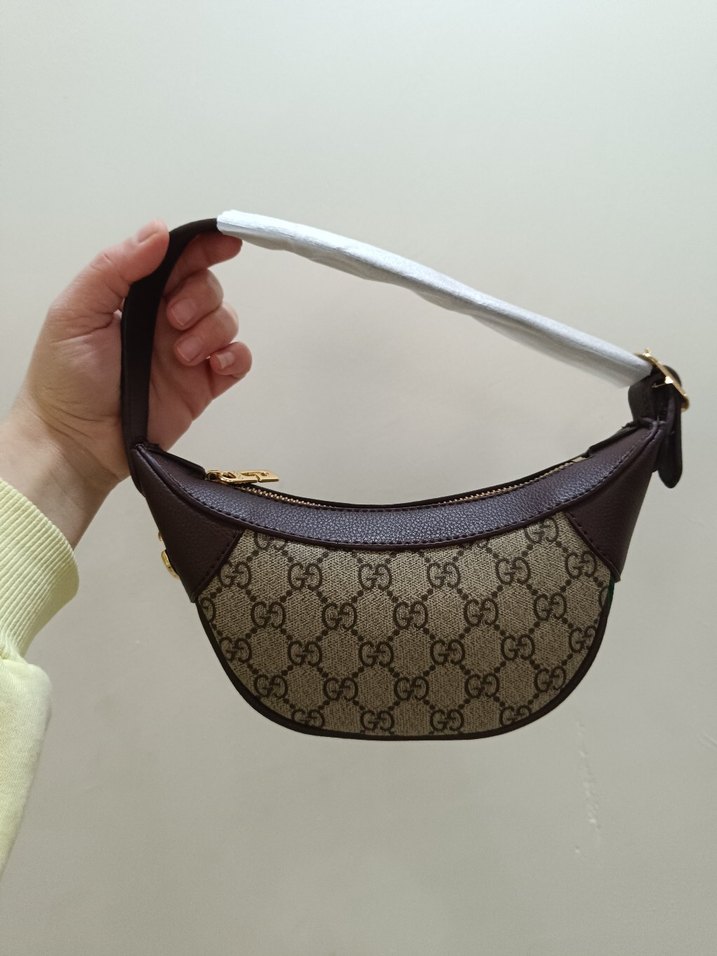 Kahverengi Deri Tokalı Kadın Çanta - Görsel 2