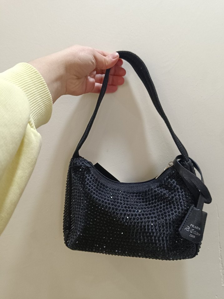 Siyah Parlak Payetli Kadın El Çantası - Görsel 3