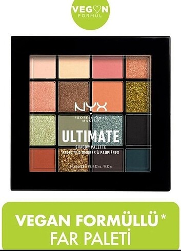 NYX PROFESYONEL ULTİMATE VEGAN FORMULU 16 Lİ FAR PALETİ 