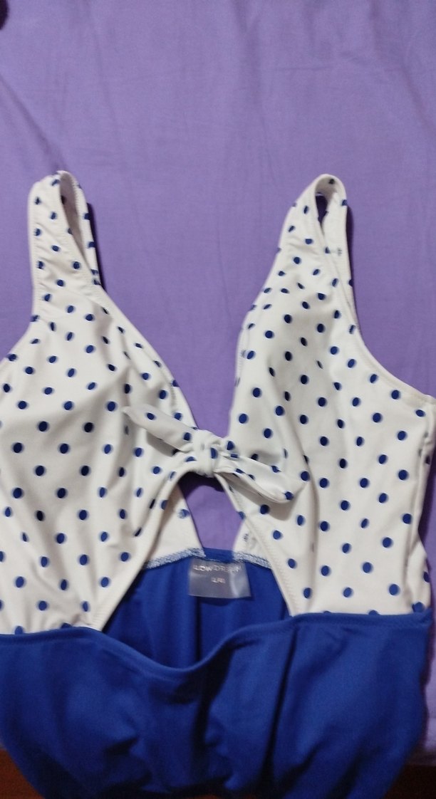 Mavi Kadın Fiyonklu İnce Askılı Mayo - Görsel 2